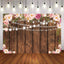 Mocsicka Wooden Floor and Flowers Glitter Lights Bridal Shower Back Drops-Mocsicka Party
