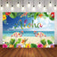 Mocsicka Flowers Flamingo Aloha Birthday Backdrop Summer Beach Hawaii Floral Background-Mocsicka Party