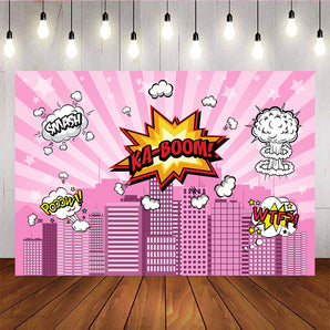 Mocsicka Boom Cityscape Girl Birthday Supplies Building Theme Party Prop-Mocsicka Party