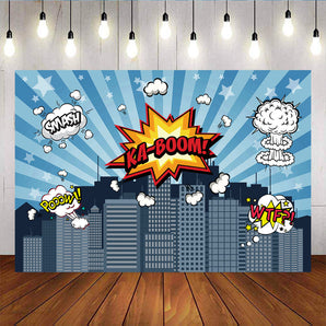 Mocsicka Boom Cityscape Boy Birthday Supplies Building Theme Party Prop-Mocsicka Party