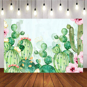 Mocsicka Cactus Photo Background Custom Happy Birthday Party Back Drops-Mocsicka Party