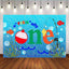 Mocsicka One Theme Party Supplies Go Fishing First Birthday Background-Mocsicka Party