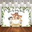 Mocsicka Drive By Baby Shower Background Retro Car Wild Animals and Forest Backdrops-Mocsicka Party