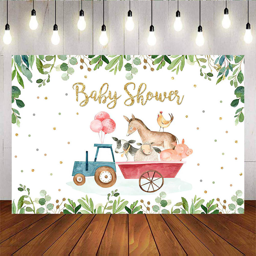 Mocsicka Little Animals on the Road Drive By Baby Shower Party Background-Mocsicka Party