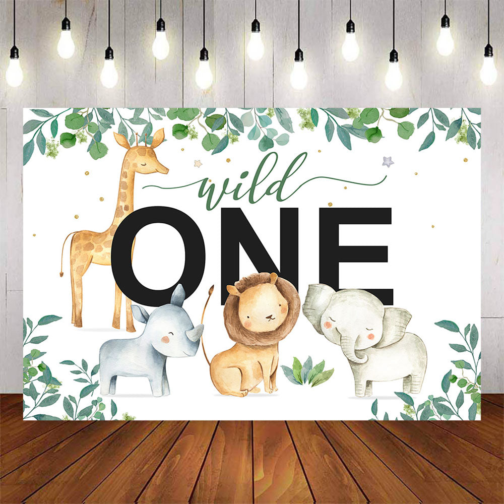 Mocsicka Wild One Little Animals First Birthday Party Backdrop-Mocsicka Party