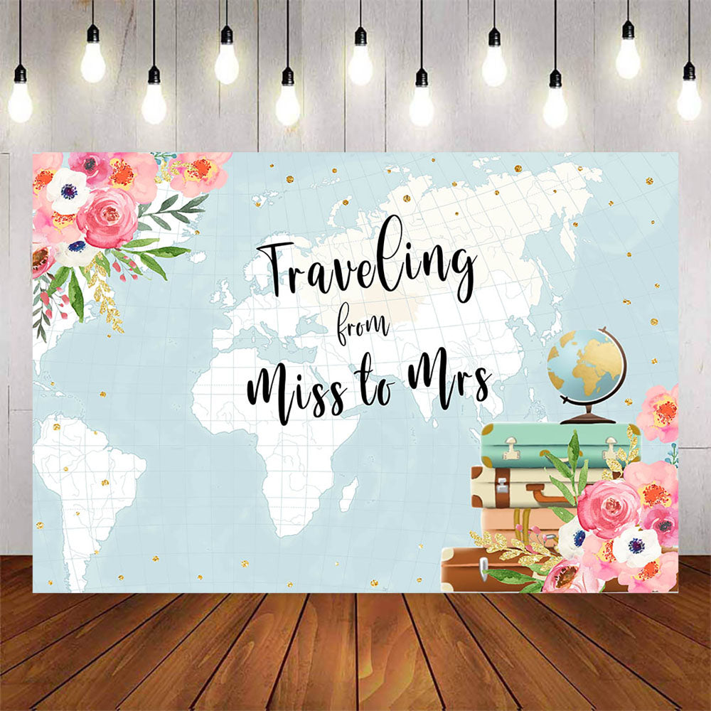 Mocsicka Traveling Around the World Baby Shower Party Backdrop-Mocsicka Party