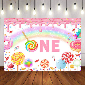 Mocsicka One Theme Donuts and Candy First Birthday Party Banners-Mocsicka Party