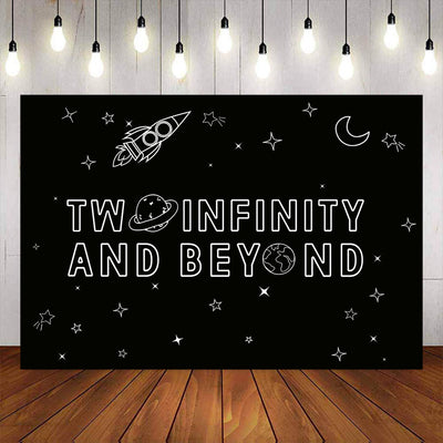 Mocsicka Two Infinity and Beyond Birthday Party Backdrops-Mocsicka Party