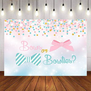 Mocsicka Bows or Bowties Colorful Dots Gender Reveal Banners-Mocsicka Party