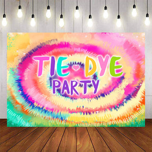 Mocsicka Tie Dye Backdrop Colorful Theme Party Photo Banners-Mocsicka Party