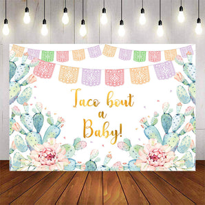 Mocsicka Taco Bout a Baby Cactus and Flowers Baby Shower Backdrop-Mocsicka Party