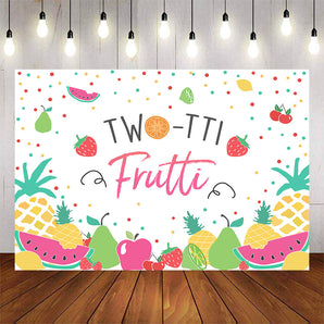 Mocsicka Two-TTI Fruit and Colorful Dots Happy Birthday Backdrop-Mocsicka Party