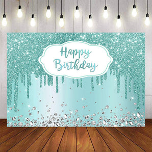 Mocsicka Green Dots and Diamonds Happy Birthday Backdrop-Mocsicka Party