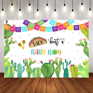 Mocsicka Taco Bout a Baby Boy Cactus Baby Shower Backdrop-Mocsicka Party