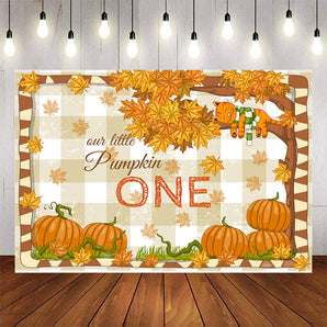 Mocsicka Pumpkin and Maple Leaf Happy 1st Birthday Backgrounds-Mocsicka Party