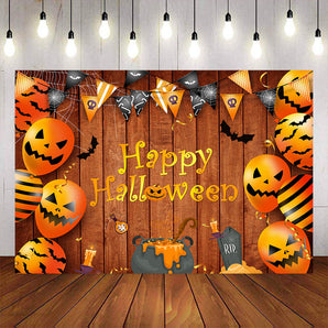 Mocsicka Pumpkin Balloons Happy Halloween Party Backgrounds-Mocsicka Party