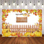 Mocsicka Pumpkin Fence and Maple Leaves Oh Baby Shower Backdrop-Mocsicka Party