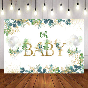 Mocsicka Golden Dots and Leaves Oh Baby Shower Party Decor-Mocsicka Party