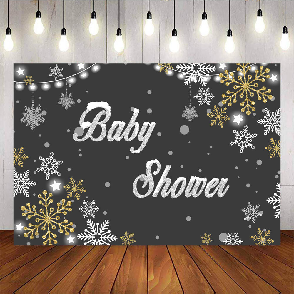 Mocsicka Winter Snowflakes and White Dots Baby Shower Party Decoration Props-Mocsicka Party