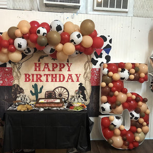 Mocsicka Cowboy Hat and Boots Happy Birthday Backdrop-Mocsicka Party