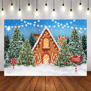 Mocsicka Merry Christmas Cookie Candy House Photo Background-Mocsicka Party