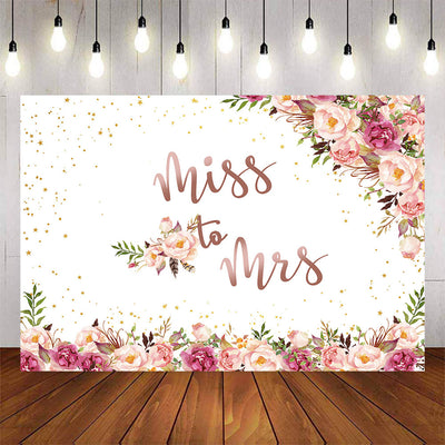 Mocsicka Miss to Mrs Flowers and Little Stars Party Backdrop-Mocsicka Party