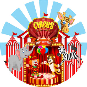 Mocsicka Circus Fun Fair Happy Birthday Round Cover