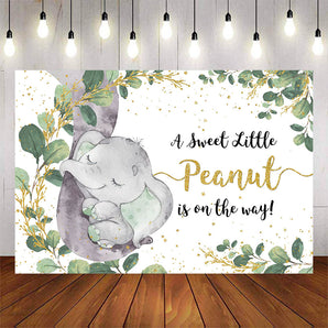 Mocsicka A Sweet Little Peanut is on the Way Baby Shower Backdrop