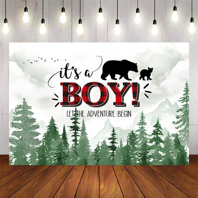 Mocsicka It's a Boy Forest and Bear Baby Shower Banners-Mocsicka Party