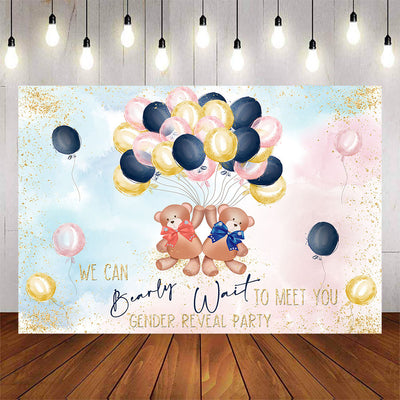 Mocsicka We Can Bearly Wait to Meet You Gender Reveal Backdrop-Mocsicka Party