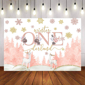 Mocsicka Winter Onederland White Deer Birthday Banners-Mocsicka Party