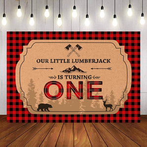 Mocsicka Our Little Lumberjack is Turning One Happy 1st Birthday Banners-Mocsicka Party