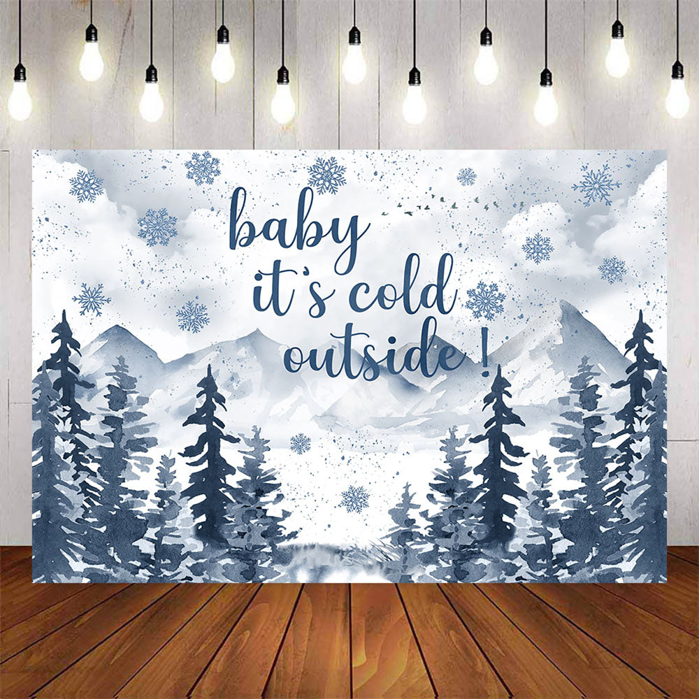 Mocsicka Baby It's Cold Outside Winter Snowflakes Baby Shower Banners-Mocsicka Party
