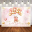 Mocsicka We can Bearly Wait Pink Bear Baby Shower Backdrop-Mocsicka Party