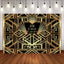 Mocsicka Gatsby Theme Birthday Party Decoration Black Golden Backdrop-Mocsicka Party