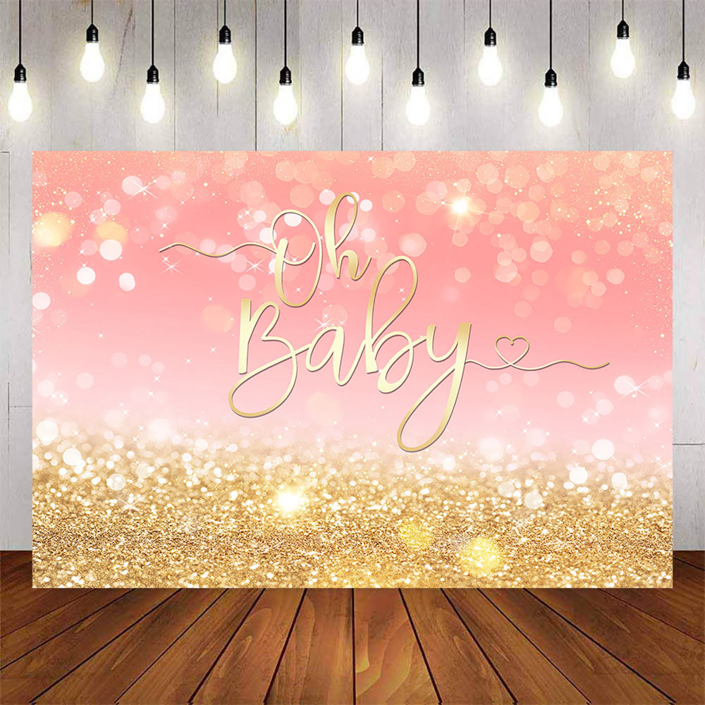Mocsicka Gold Dots Oh Baby Pink Background-Mocsicka Party