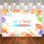 Mocsicka Let's Paint Brushes and Paints Birthday Backdrop-Mocsicka Party