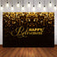Mocsicka Golden Dots Happy Retirement Backdrop-Mocsicka Party