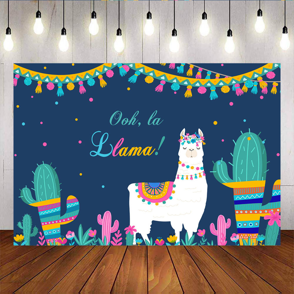 Mocsicka Llama Theme Birthday Party Decor Props Cactus Photo Background-Mocsicka Party