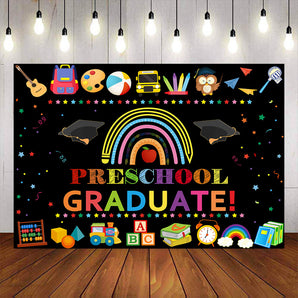 Mocsicka Preschool Graduate Backdrop for Kids Photo Banner-Mocsicka Party