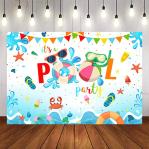Mocsicka Summer Pool Party Backdrop-Mocsicka Party