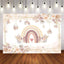 Mocsicka Boho Rainbow and Flowers Happy Birthday Backdrop