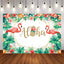 Mocsicka Flamingo and Plam Leaves Aloha Baby Shower Backdrop-Mocsicka Party