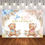 Mocsicka Little Bear and Flowers He or She Gender Reveal Backdrop-Mocsicka Party
