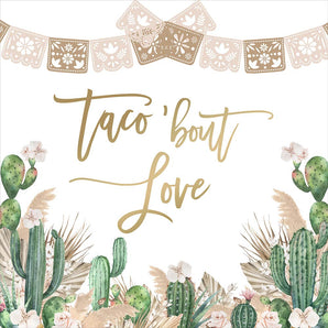 Mocsicka Taco Bout Love Cactus Backdrop