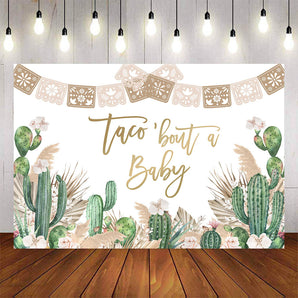 Mocsicka Taco Bout Baby Cactus Baby Shower Backdrop