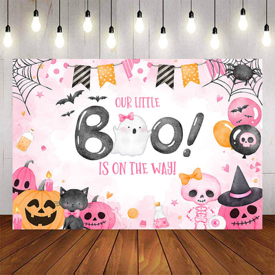 Mocsicka Our Little Boo is on the Way Halloween Backdrop-Mocsicka Party