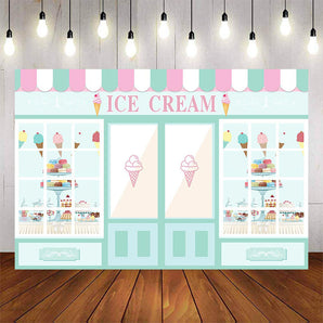 Mocsicka Party Ice Cream Store Backdrop-Mocsicka Party