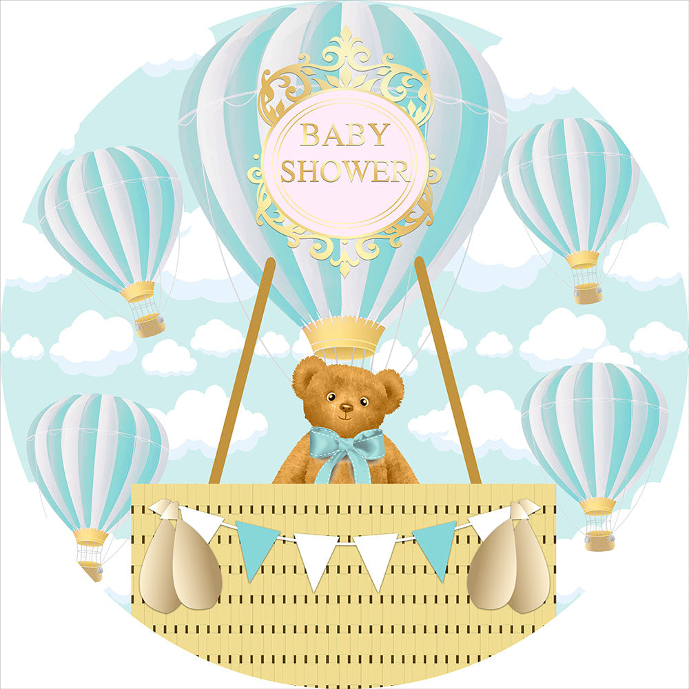 Mocsicka Bear Baby Shower Round Cover