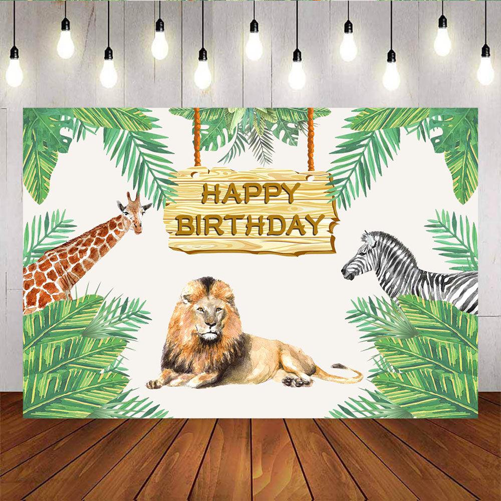 Mocsicka King of the Jungle Birthday Party Backdrop Custom Newborn Background